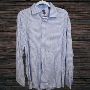 English Laundry Blue Check Long Sleeve Button-Up Shirt‎ Size 17 34/35